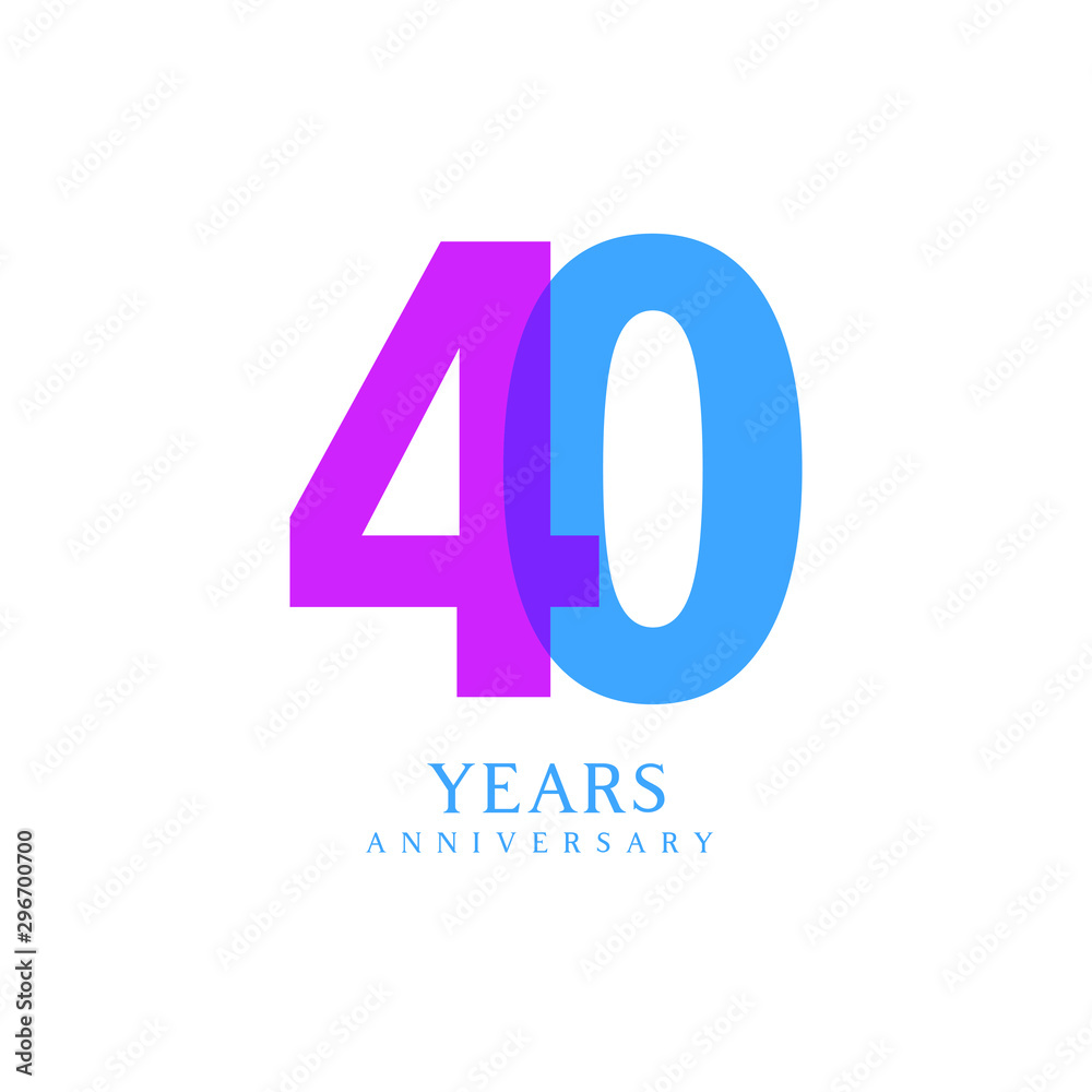 40 Year Anniversary Vector Template Design Illustration