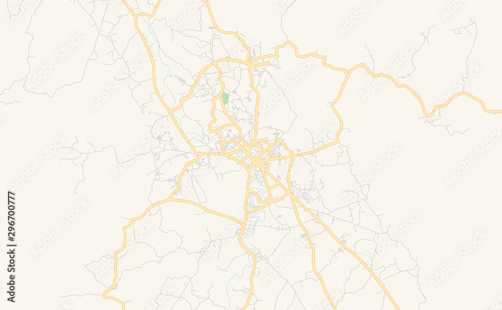 Fototapeta Printable street map of Solok, Indonesia
