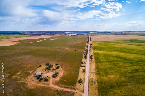 Road passing through agricultural land photo