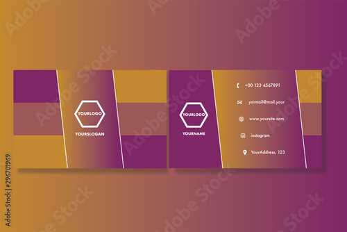Elegant orange-violet business card template. Easily editable. Vector files. Ai .Eps	