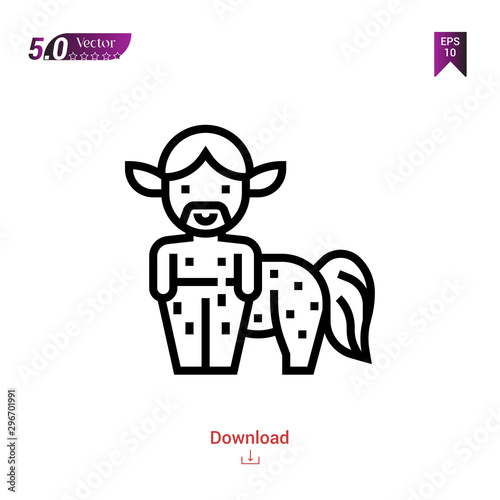 Outline centaur fantasy character icon isolated on white background. Popular icons for 2019 year. fantasy-character. Graphic design, mobile application, logo, user interface. EPS 10 format vector