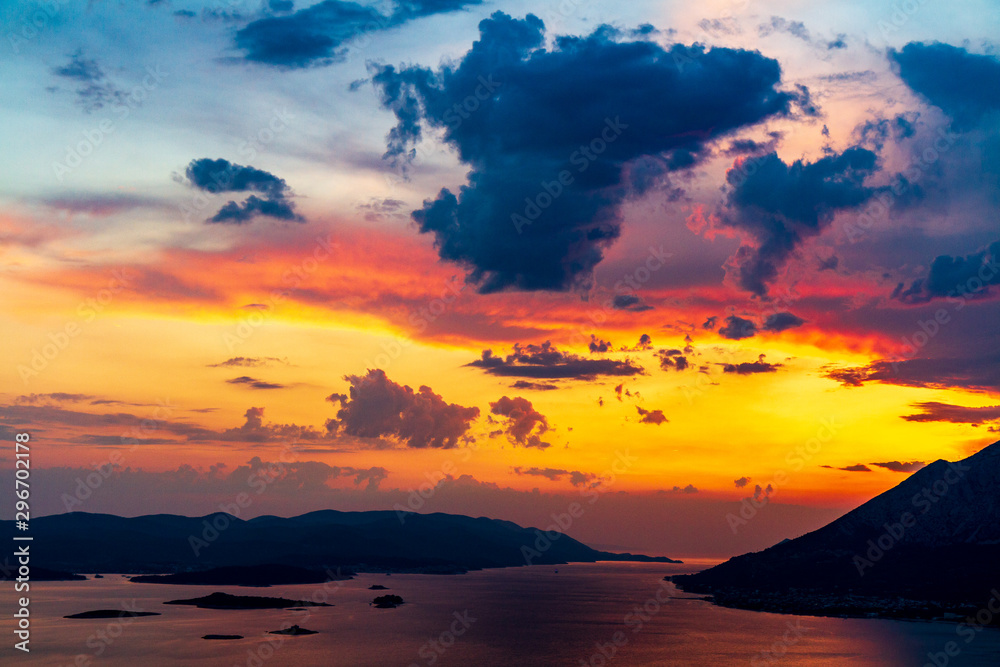 Fototapeta premium Atardecer en la costa de Croacia.