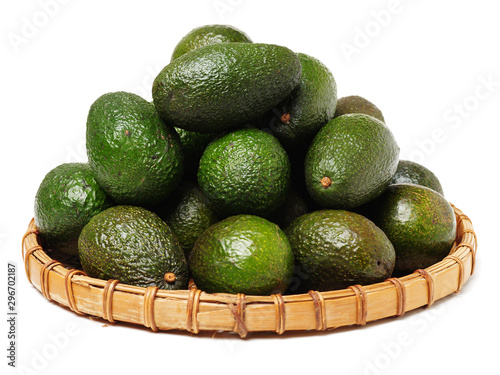 Cuadro en lienzo Avocado on a white background