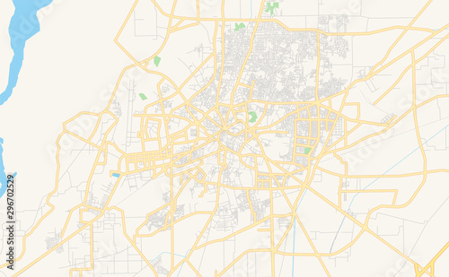 Printable street map of Multan, Pakistan