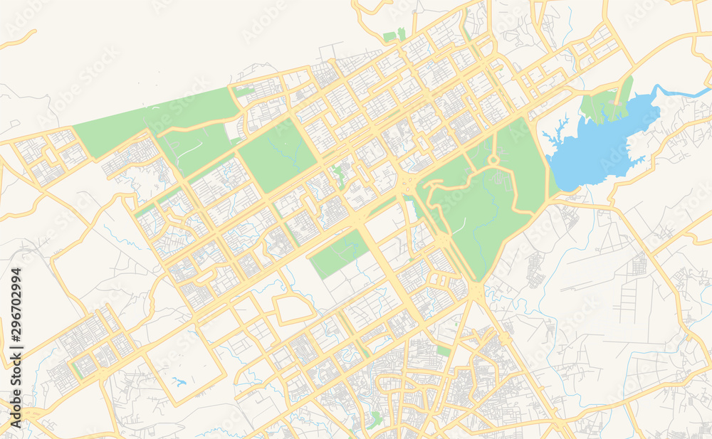 Printable street map of Islamabad, Pakistan