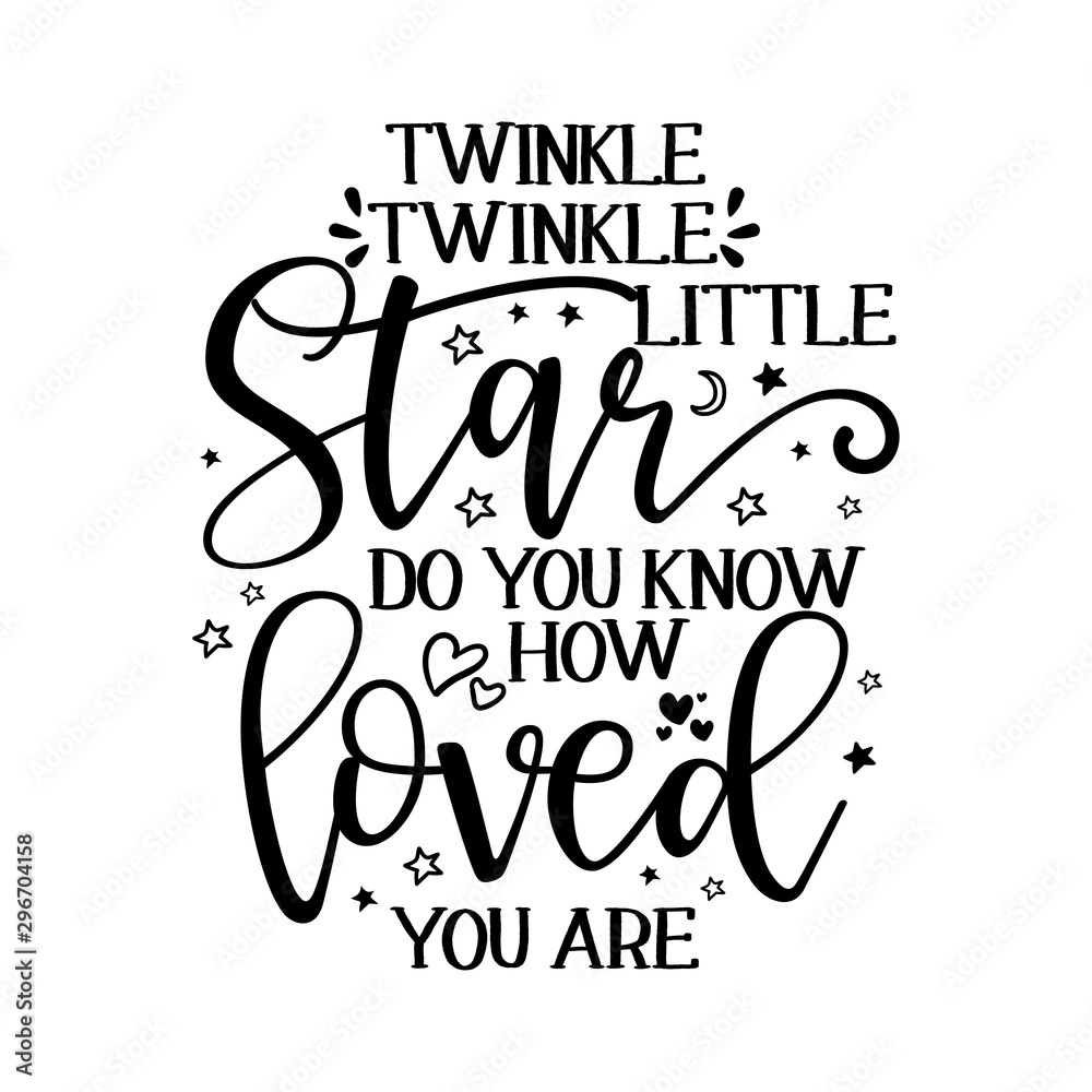 Twinkle twinkle little star text. funny vector quotes. - obrazy, fototapety, plakaty 