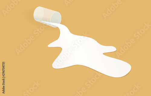 Vector illustration of spilled milk