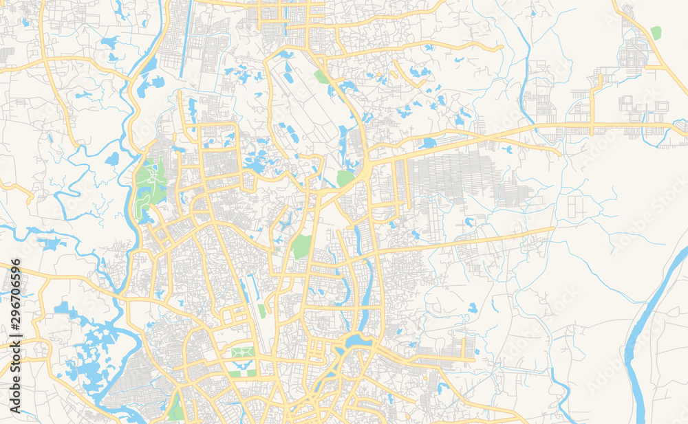 Printable street map of Dhaka, Bangladesh
