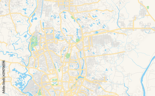Printable street map of Dhaka, Bangladesh © netsign