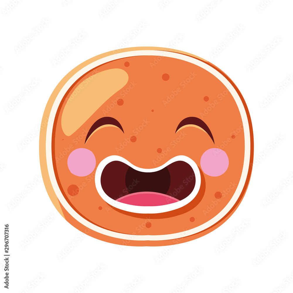 head of gingerbread man in white background head of gingerbread man in white background