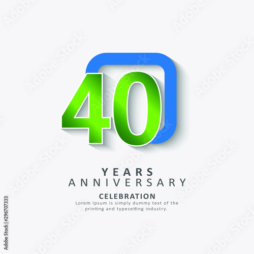 40 Year Anniversary Vector Template Design Illustration