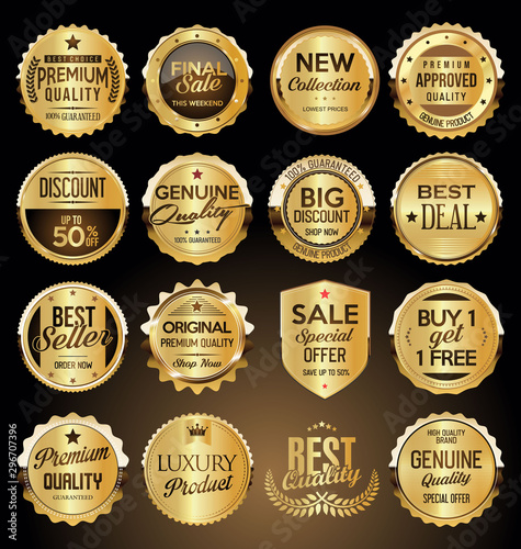 Luxury premium golden badges and labels 