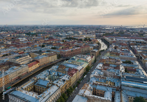 Saint Petersburg. Russia. Moyka river, aerial view. Evening