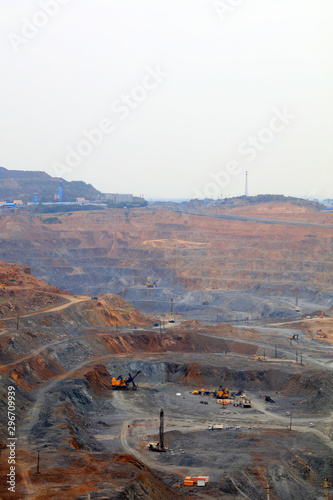 iron ore mining area landscape in Luan county, China