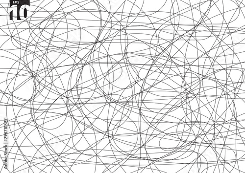 Abstract scribble creative tangle on white background. Hand drawn scrawl sketch chaos doodle pattern.