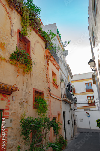 Fototapeta Naklejka Na Ścianę i Meble -  the old town of the coastal town of calpe is one of the most beautiful to visit in spain
