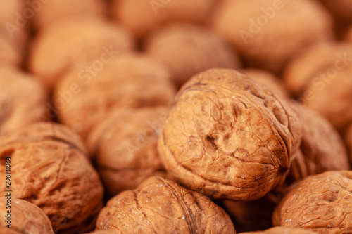 walnut on a wooden background