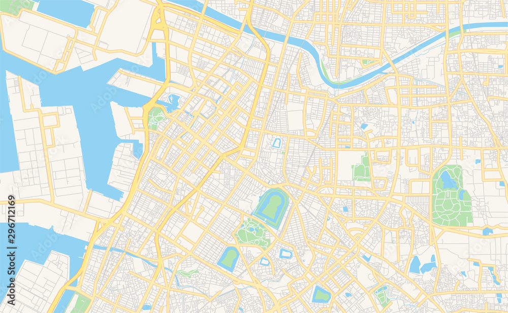 Printable street map of Sakai, Japan