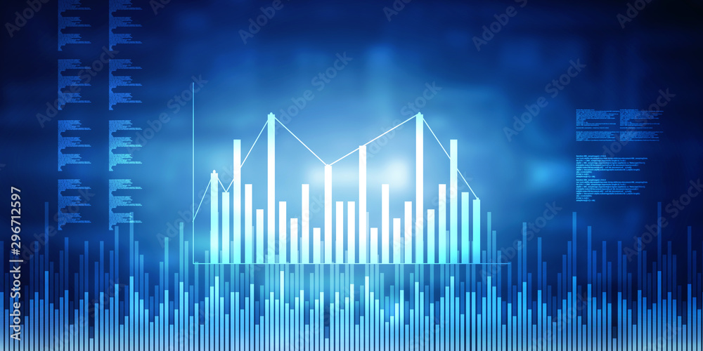 2d rendering Stock market online business concept. business Graph 2d rendering Stock market online business concept. business Graph