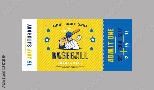 Template of baseball ticket