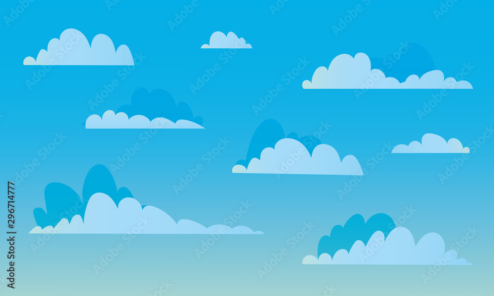 Fototapeta Background with white clouds on blue sky