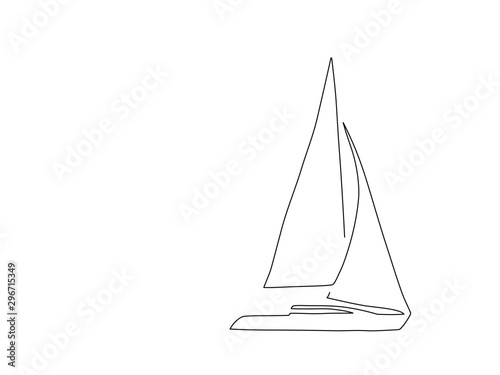 Sail boat line drawing, vector illustration design. Holidays collection.
