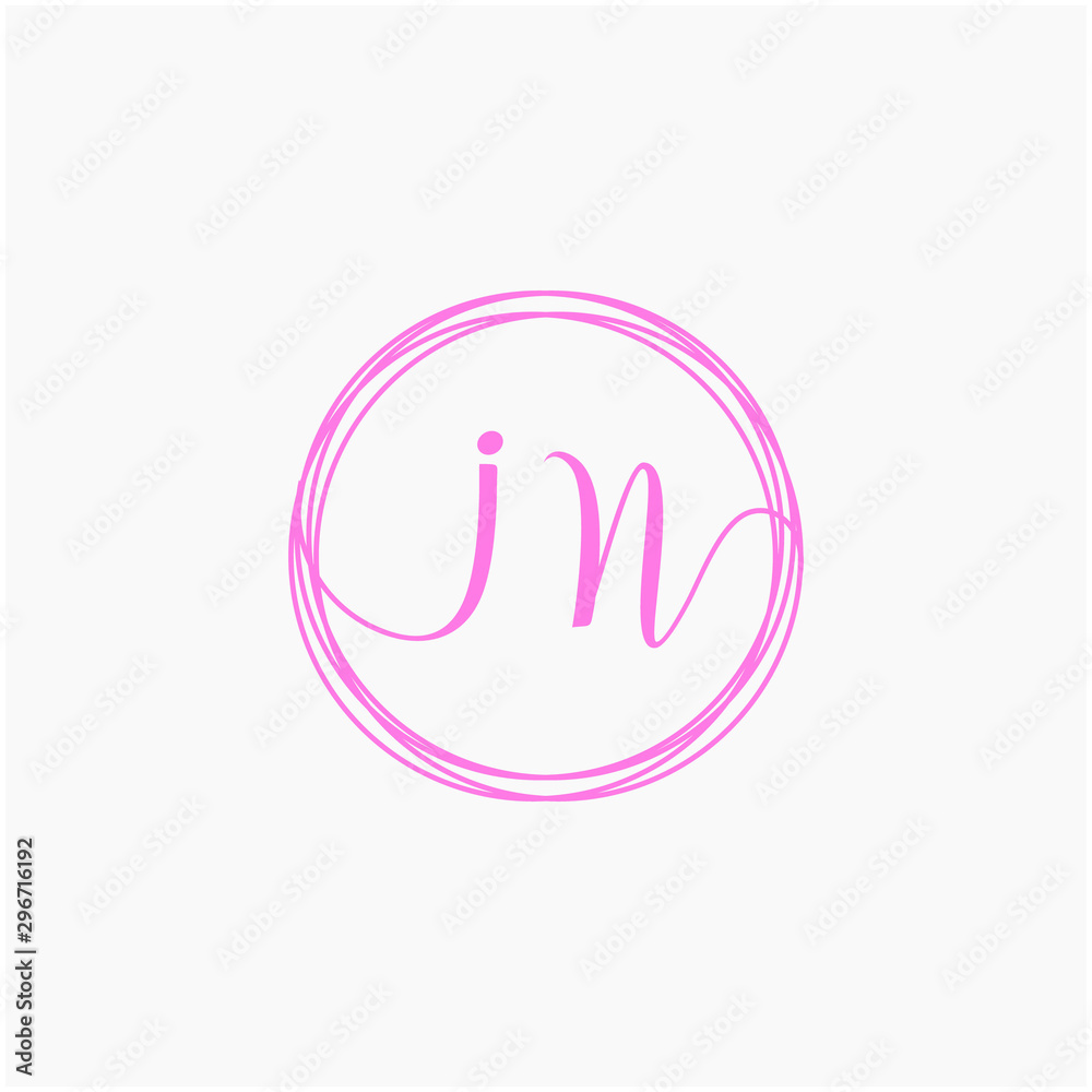 Letter IN logo template. Creative fashion logo design, couple letter , beauty icon. Initial handwriting or handwritten logo for identity. Logo with hand drawn style. wedding concept -vector
