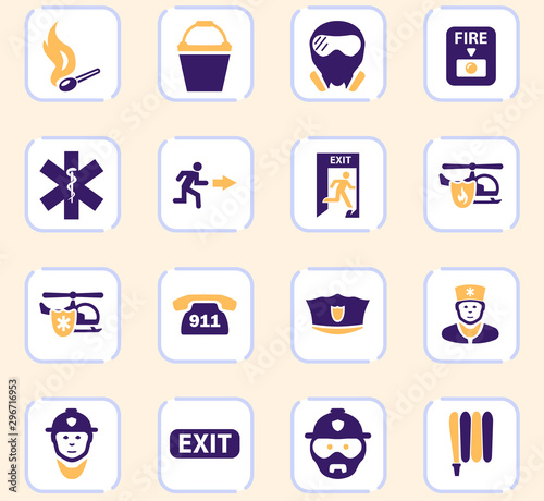Emergency icons set