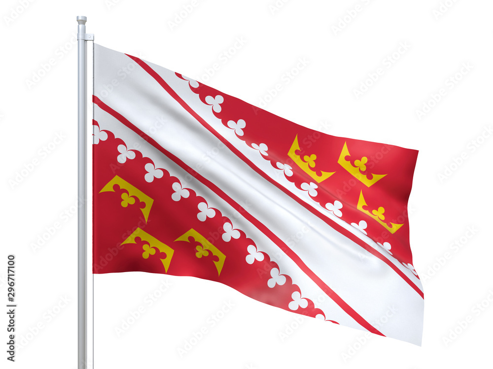 Φωτογραφία Alsace (Region of France) flag waving on white background, close up, isolated