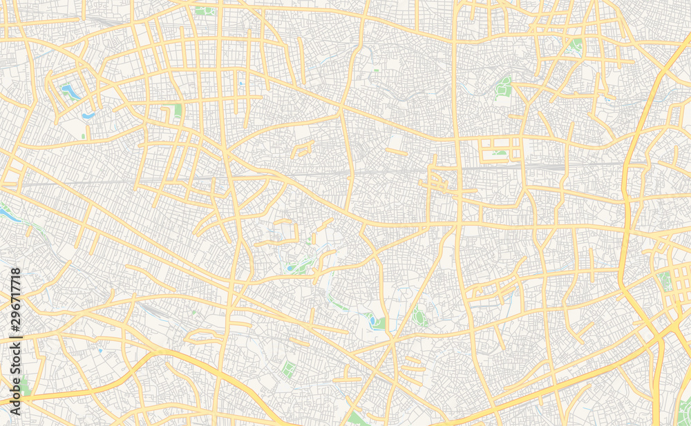Printable street map of Suginami, Japan