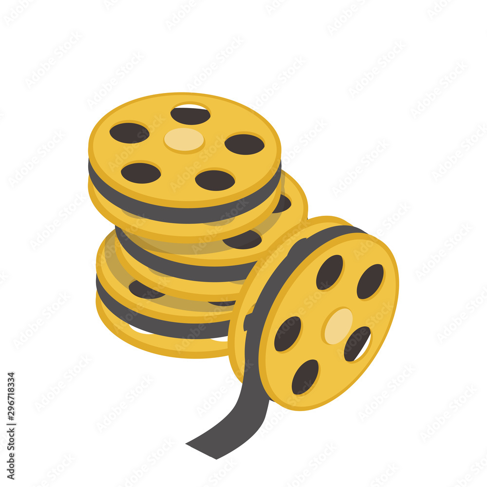 Filmstrip reel isometric vector illustration Filmstrip reel isometric vector illustration