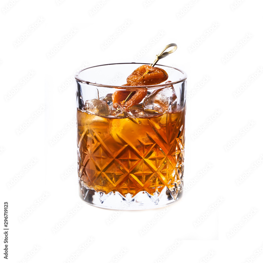Smoked Honey Cocktail isolated on white Smoked Honey Cocktail isolated on white