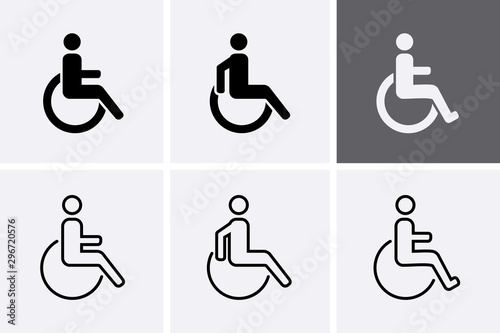 Handicapped Icons set. Disabled man symbol, Vector