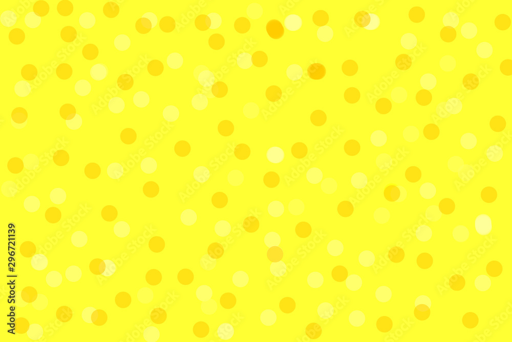 Simple abstract yellow background with glitter, circles of light, bubbles. Bright, festive, cheerful summer, spring background and texture