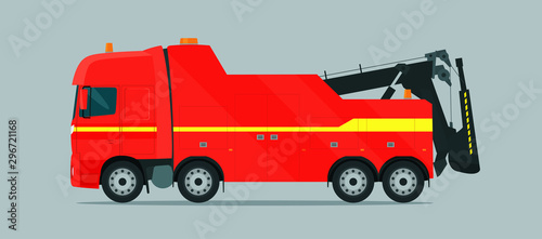 Tow truck for trucks isolated. Vector flat style illustration.Vector flat style illustration.