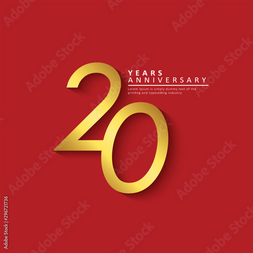 20 Year Anniversary Vector Template Design Illustration