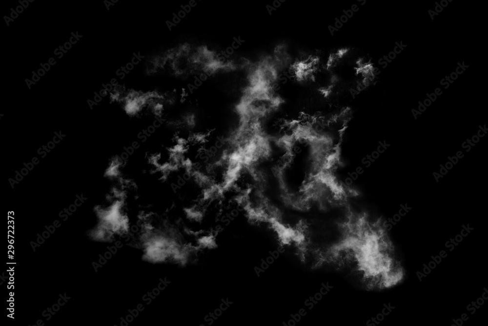 Fototapeta premium Textured cloud,Abstract black,isolated on black background