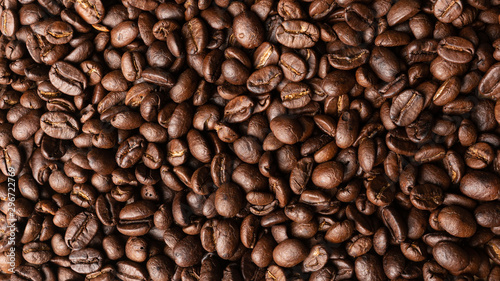 Roasted coffee beans background 