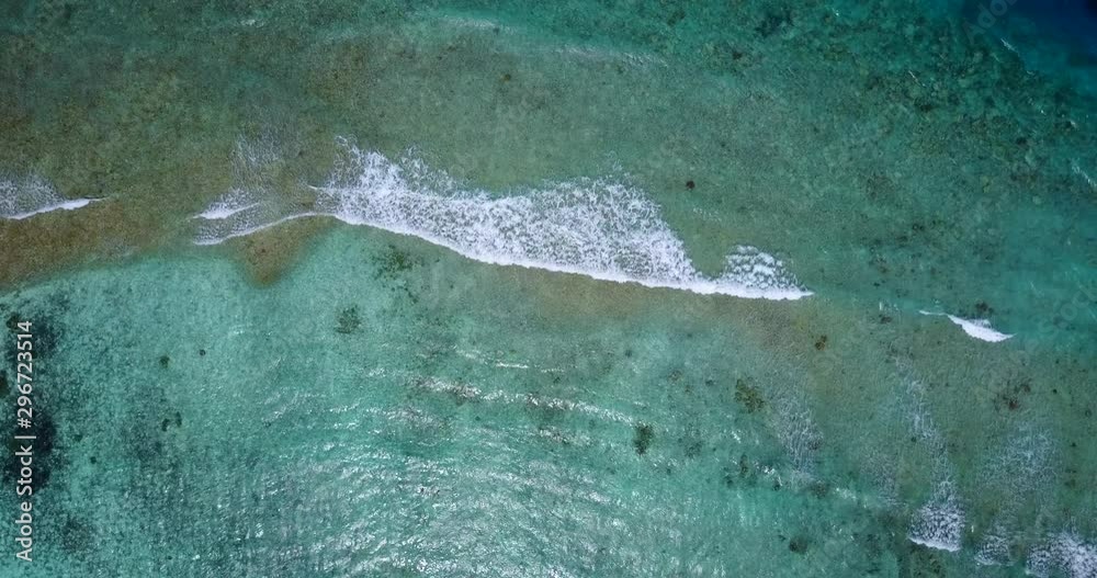 Top down panoramic aerial view of the terrain and shallow water of a beach in Australia 4K Top down panoramic aerial view of the terrain and shallow water of a beach in Australia 4K