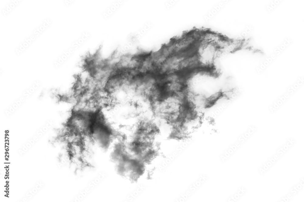 Fototapeta Textured Smoke,Abstract black,isolated on white background