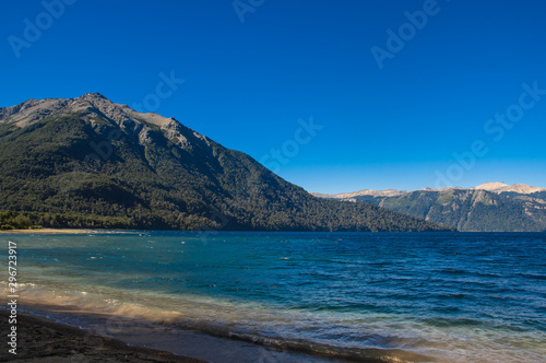 Lake Traful. Patagonia, Argentina. Pier on Lake Traful. Villa Traful, enchanted place. Patagonia, Argentina.