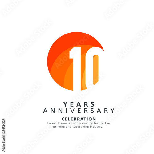 10 Year Anniversary Vector Template Design Illustration