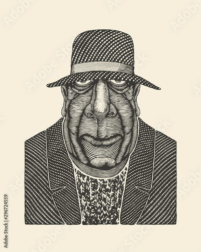 Spy Cartoon Man. Vector Illustration