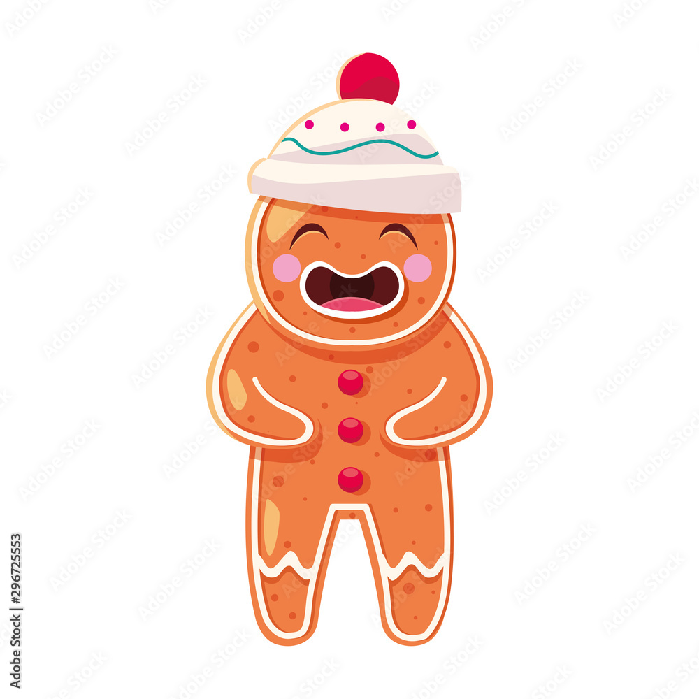 gingerbread man with hat in white background gingerbread man with hat in white background
