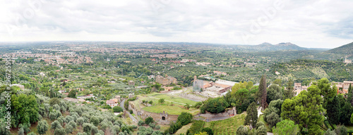 Wide panorama with an Italian landscape in the Lazio region