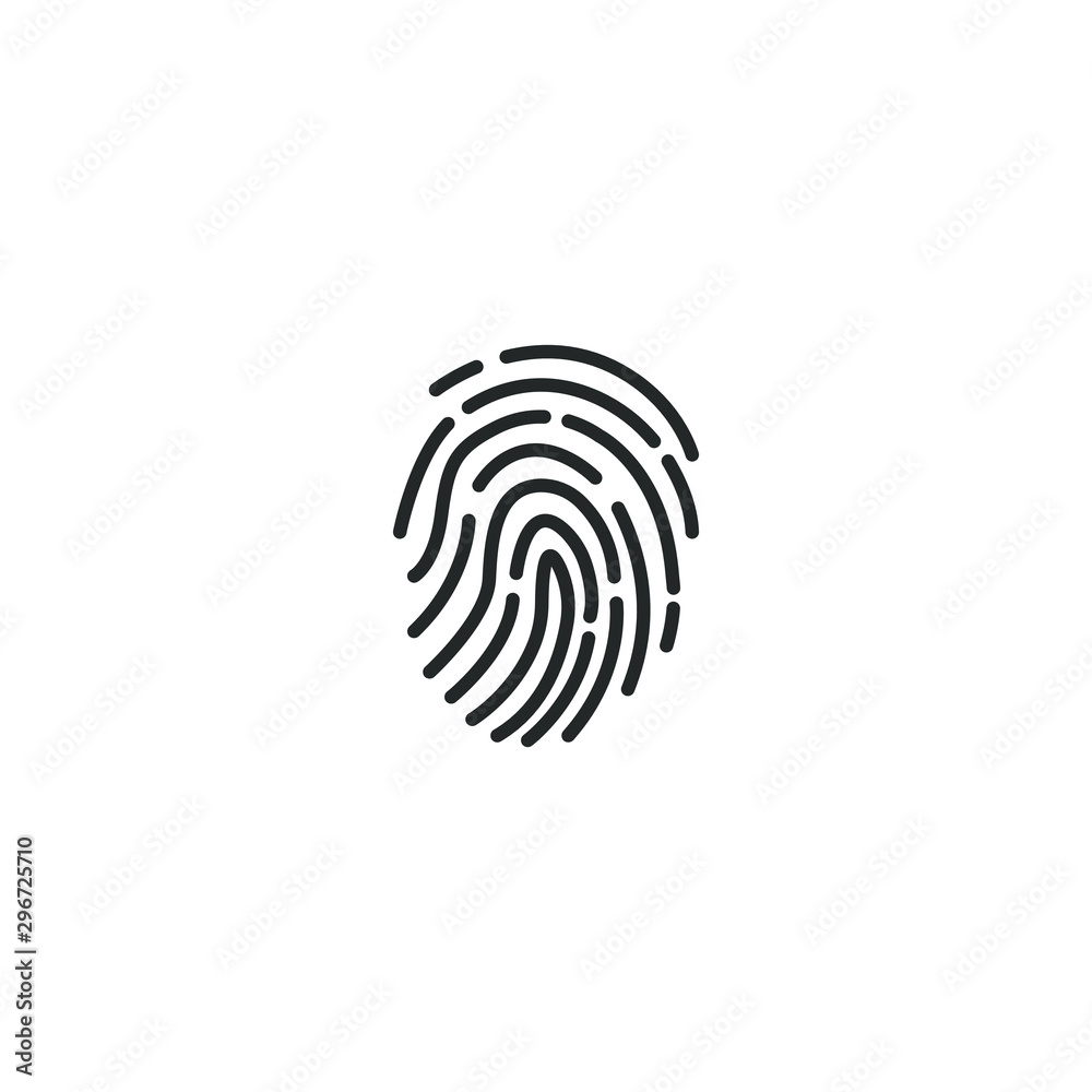 Fingerprint icon. Isolated vector illustration. Fingerprint icon. Isolated vector illustration.
