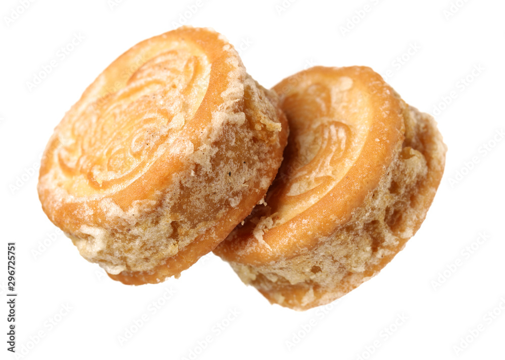 Sandwich biscuits on a white background 