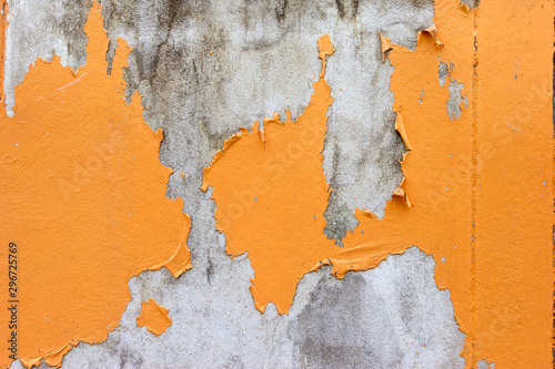 Old peeling paint wall,orange color