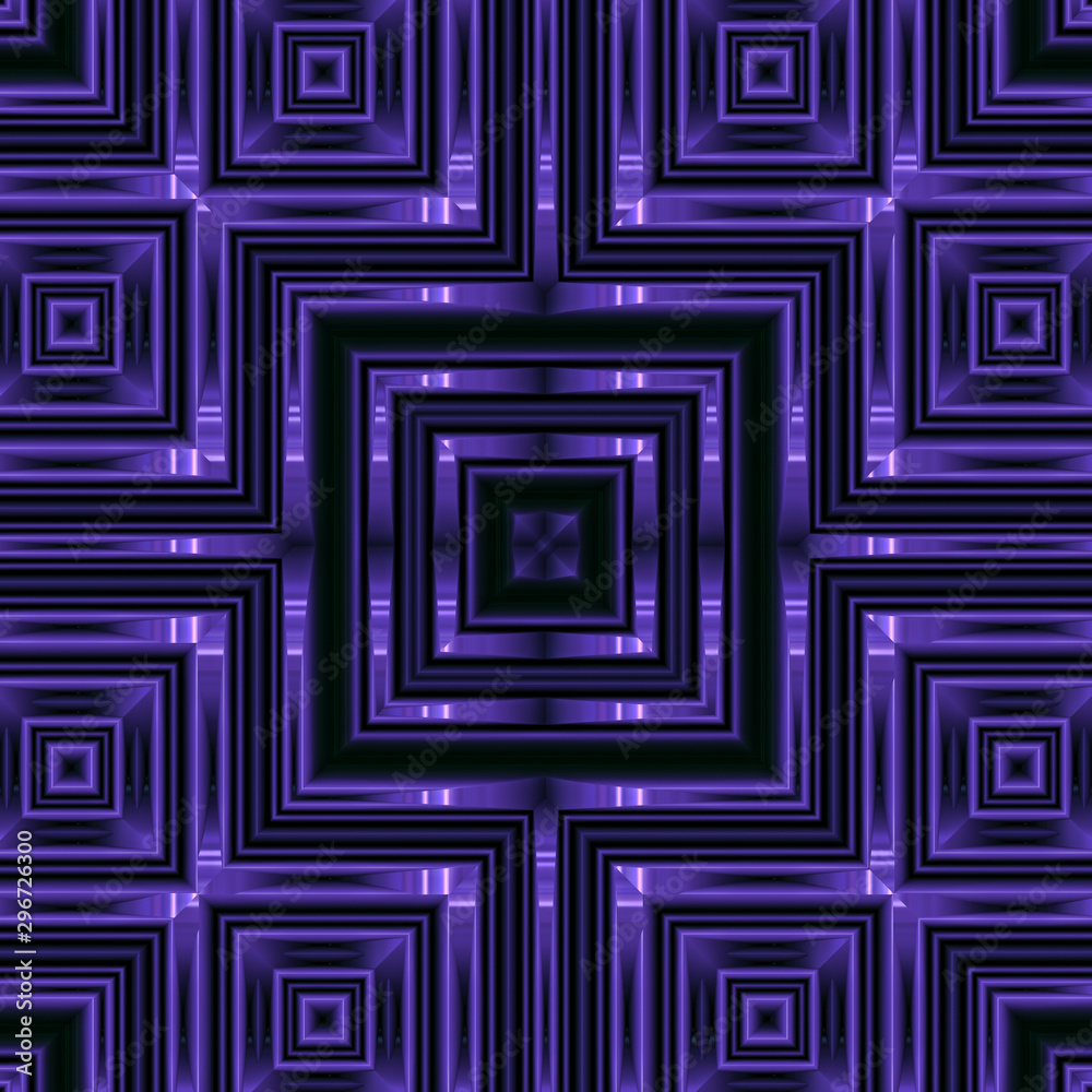 3d effect - abstract geometric seamless purple pattern