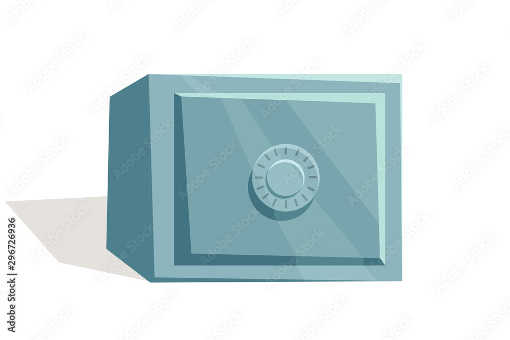 Metal safe box flat vector illustration Metal safe box flat vector illustration